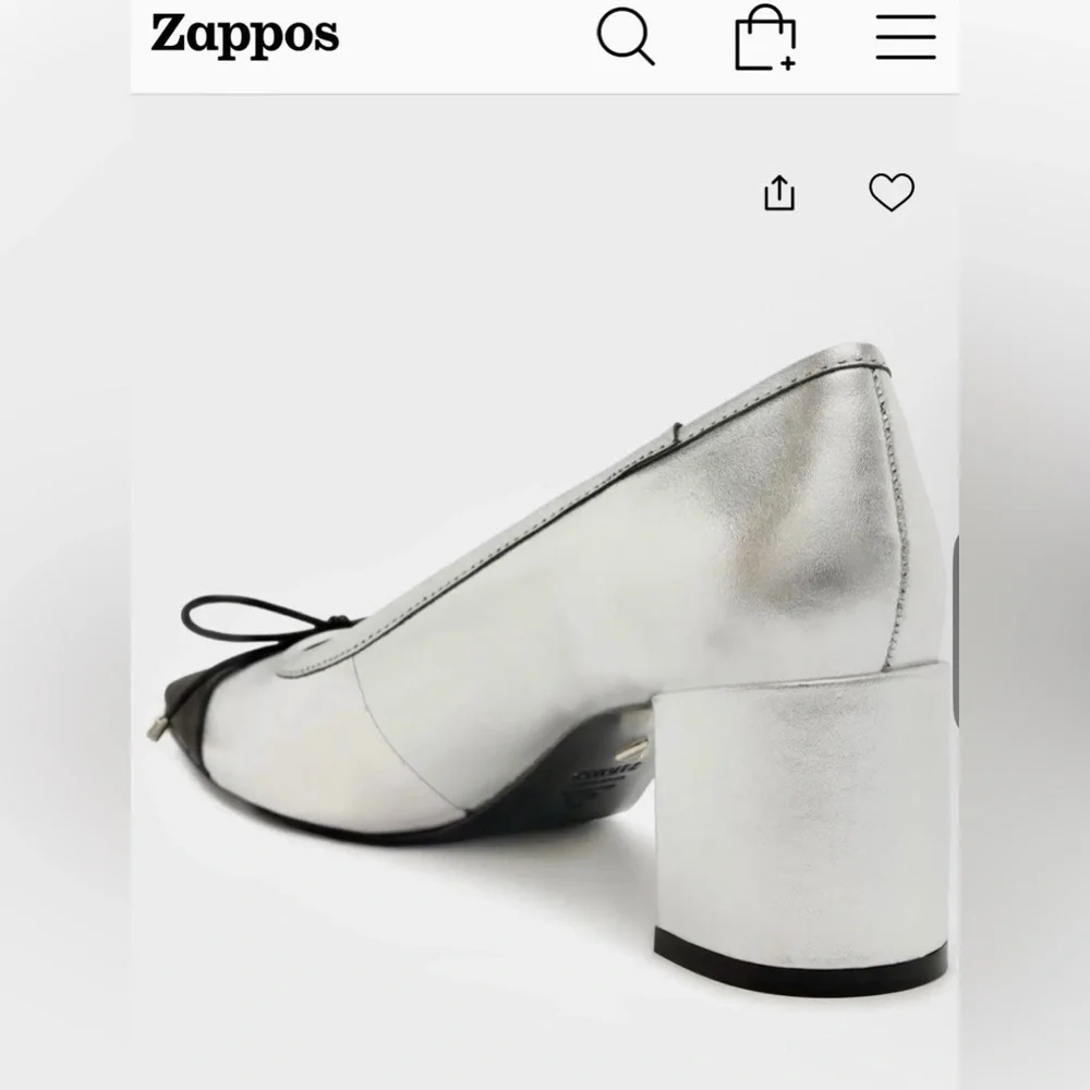 NEW Womens SCHUTZ Arissa Metallic Bow Cap-Toe Pumps 9.5, Black
